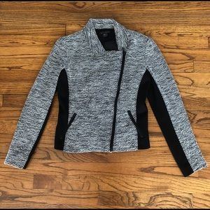 Willi Smith Black White Tweed Motorcycle Blazer Jacket Women’s Size Small